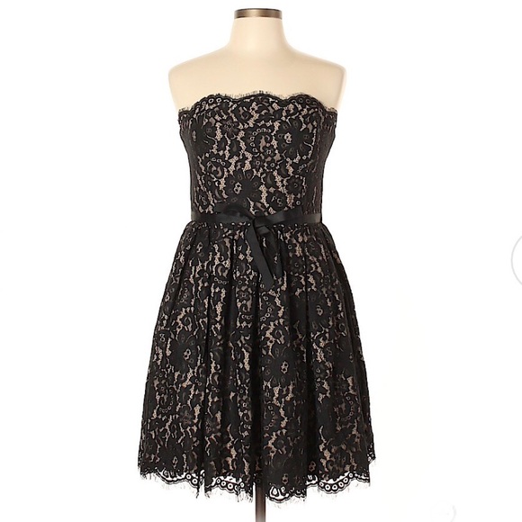 Robert Rodriguez Black Lace Strapless Dress - Picture 3 of 4